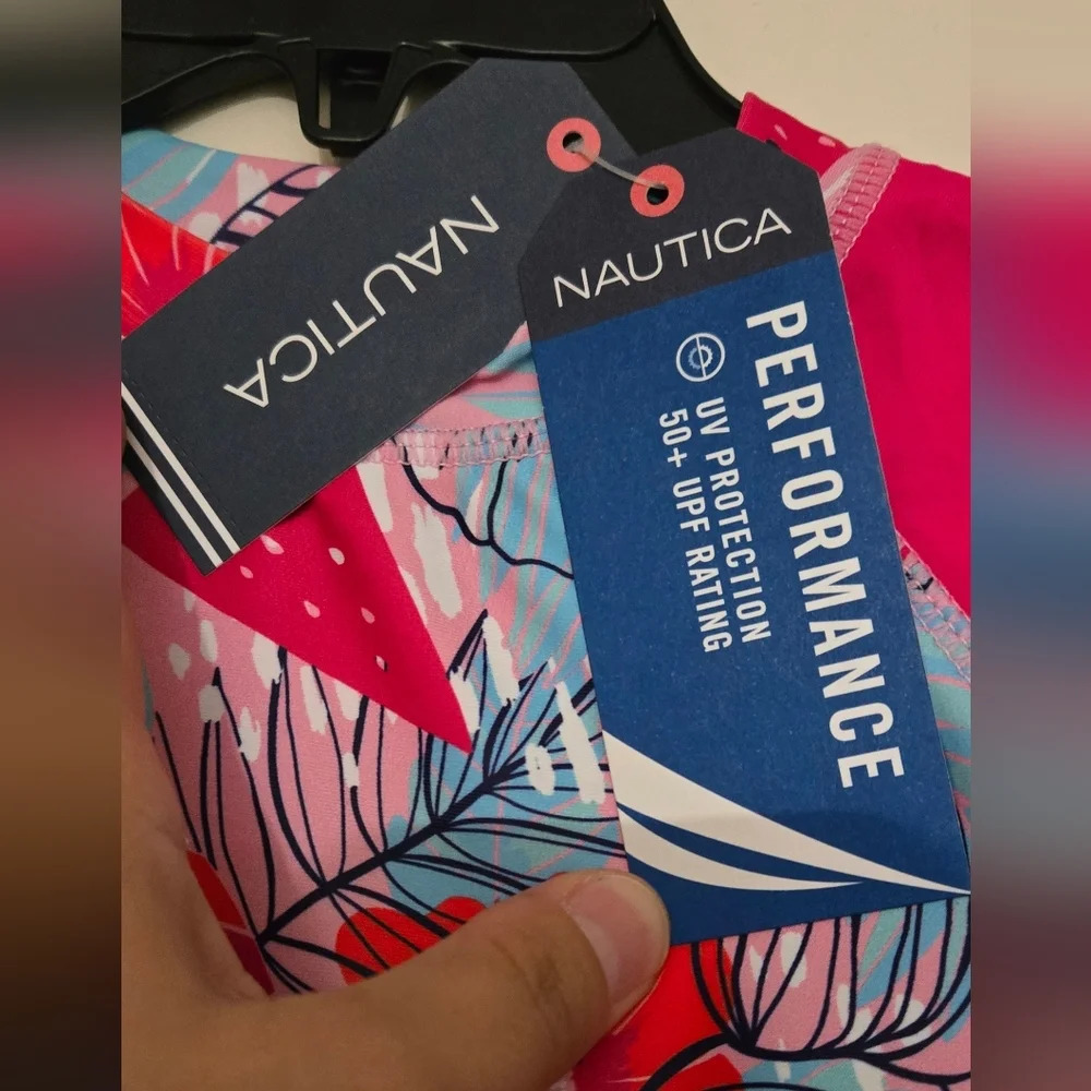 Nautica Two-Piece Rashguard Swimsuit Set, UPF 50+ Sun Protection, Quick-Dry - Picture 9 of 9